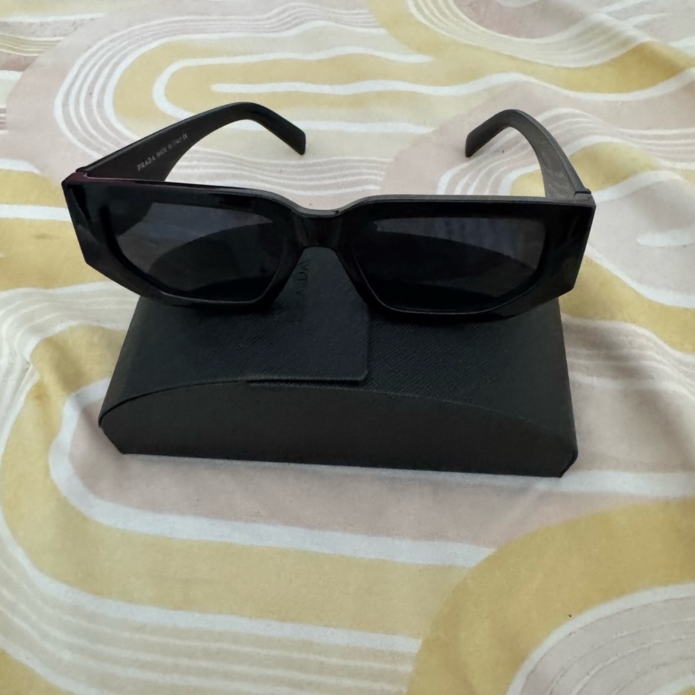 Prada Black Rectangular Sunglasses